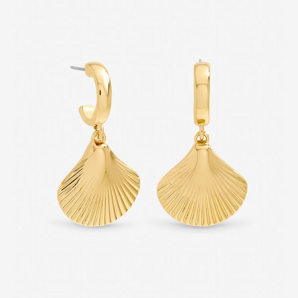 Inicio Gold Plated Shell Earrings - Gift Pouch