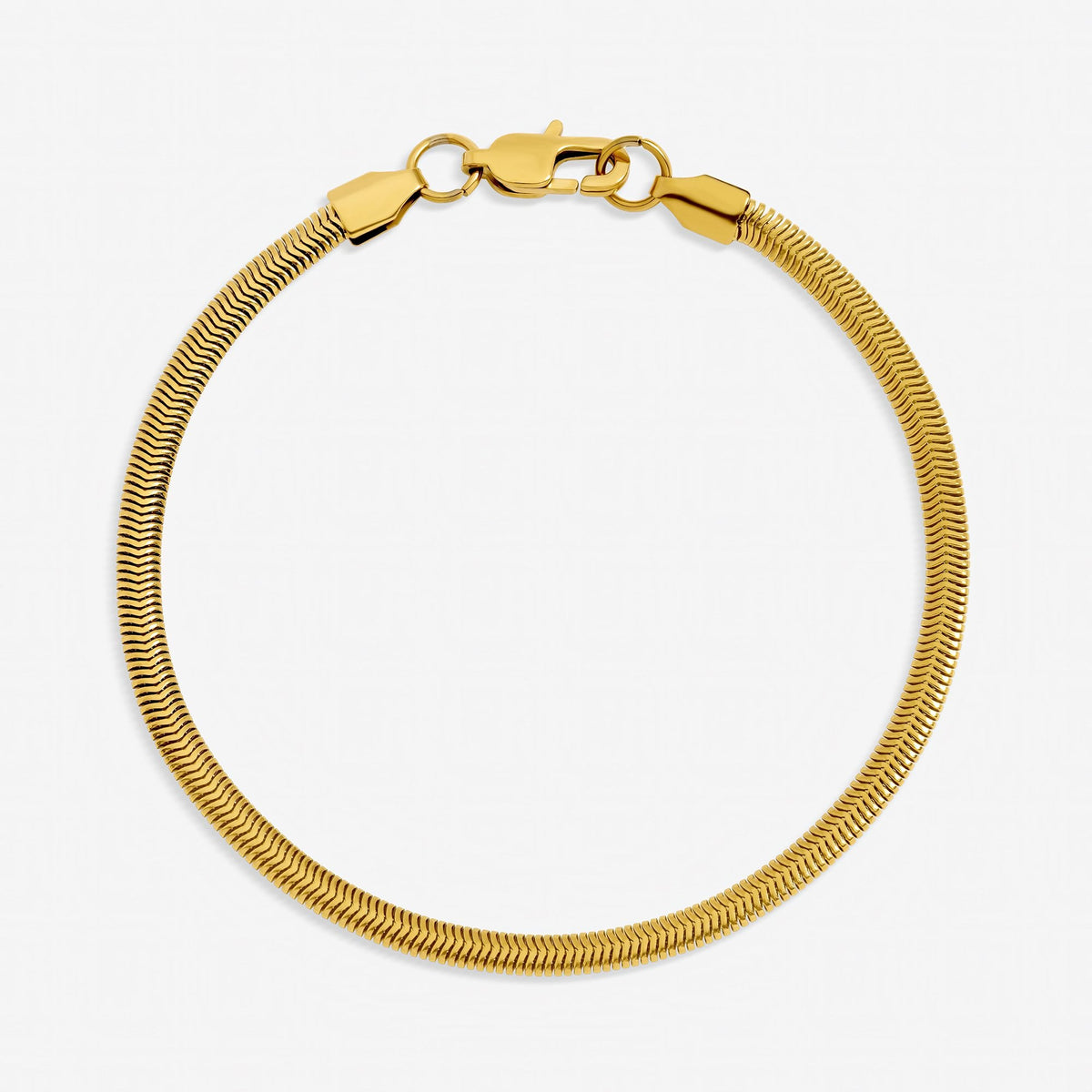 Inicio Men's Gold Plated Waterproof Snake Chain Bracelet - Gift Pouch