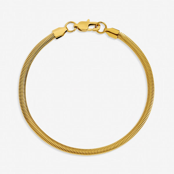 Inicio Men's Gold Plated Waterproof Snake Chain Bracelet - Gift Pouch