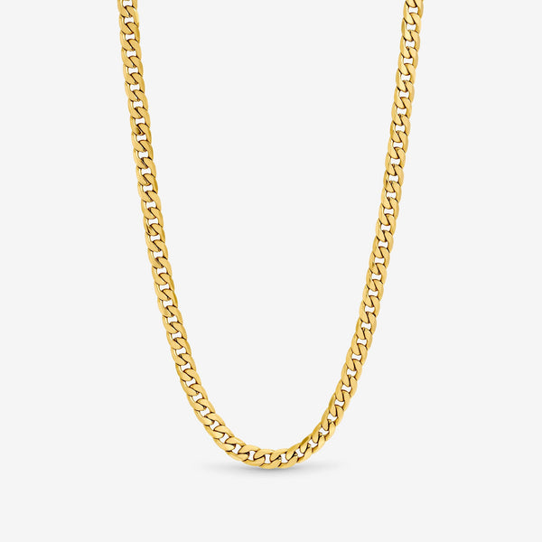 Inicio Men's Gold Plated Waterproof Curb Chain Necklace - Gift Pouch
