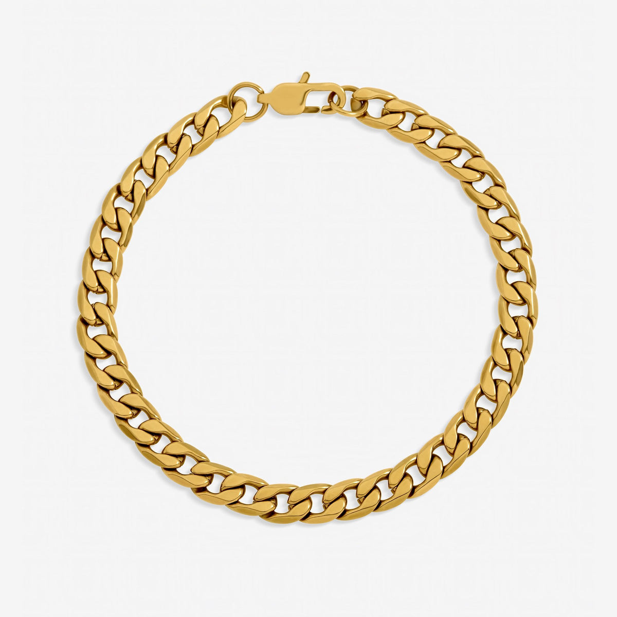 Inicio Men's Waterproof Gold Plated Curb Chain Bracelet - Gift Pouch