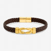 Inicio Men's Brown Plaited Bracelet - Gift Pouch