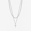 Inicio Men's Steel Waterproof Double row Cross Necklace - Gift Pouch