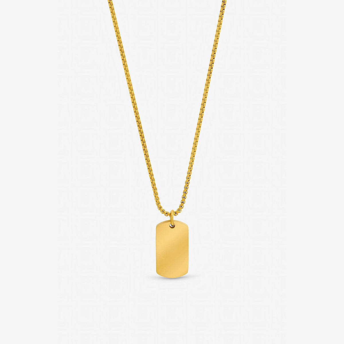 Inicio Men's Gold Plated Waterproof Dog Tag Necklace - Gift Pouch