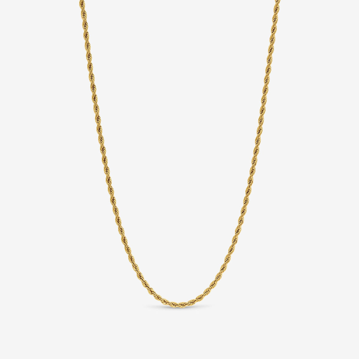 Inicio Men's Gold Plated Waterproof Twist Rope Necklace - Gift Pouch