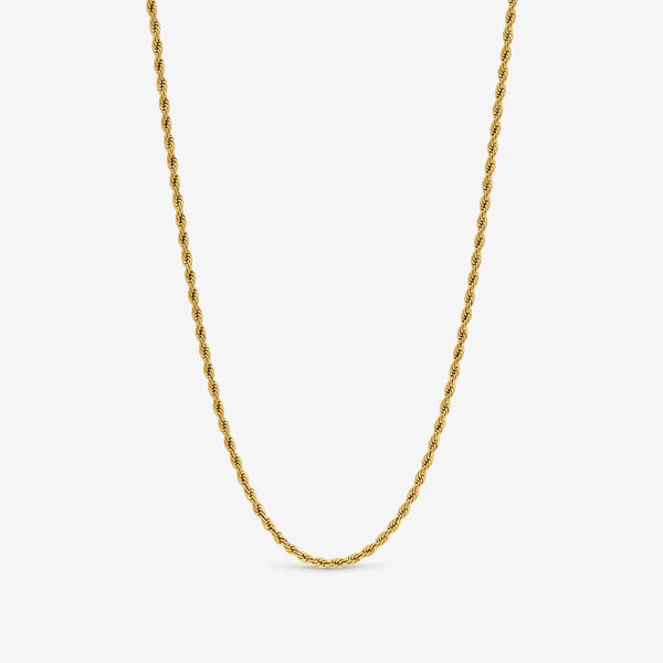 Inicio Men's Gold Plated Waterproof Twist Rope Necklace - Gift Pouch