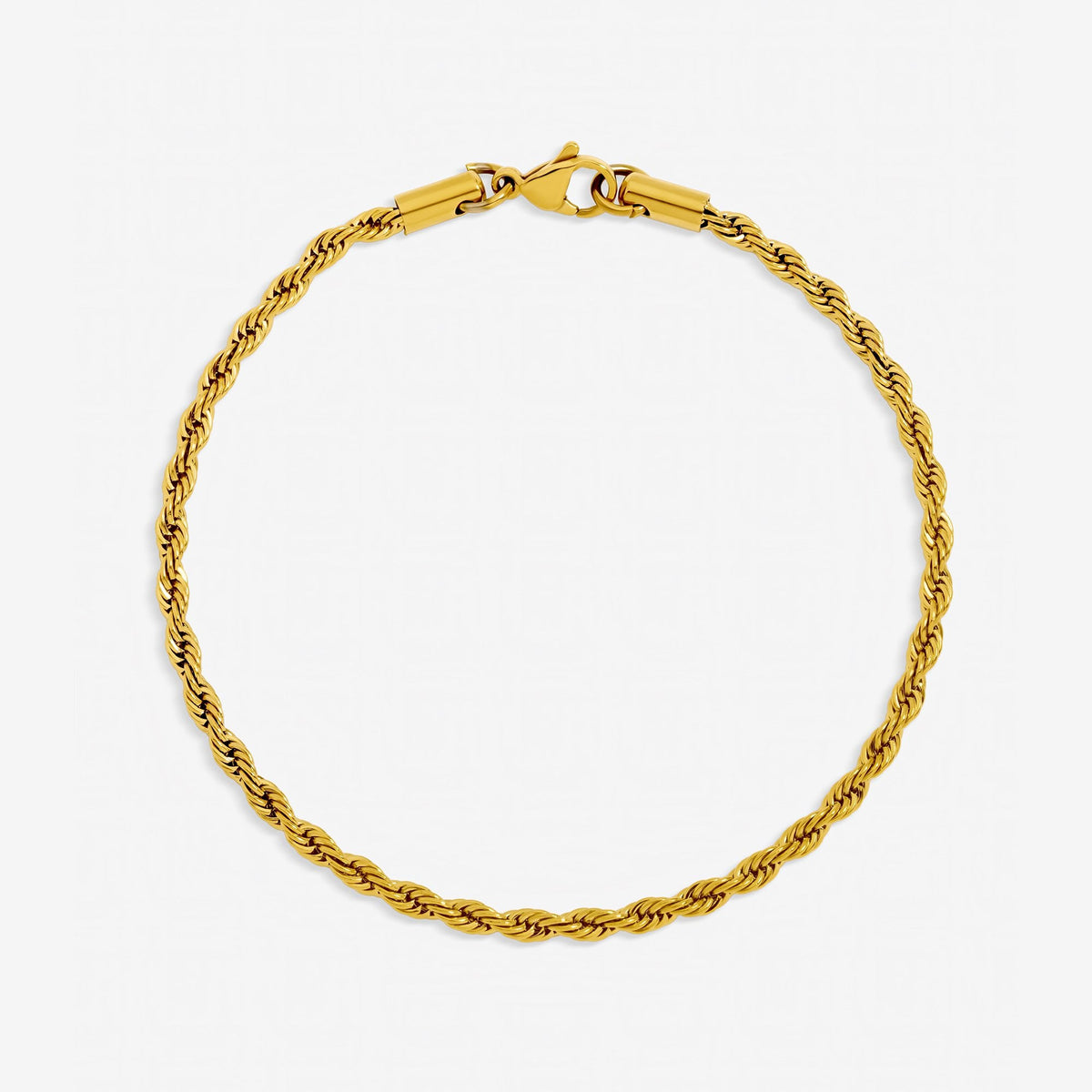 Inicio Men's Gold Plated Waterproof Twist Rope Bracelet - Gift Pouch