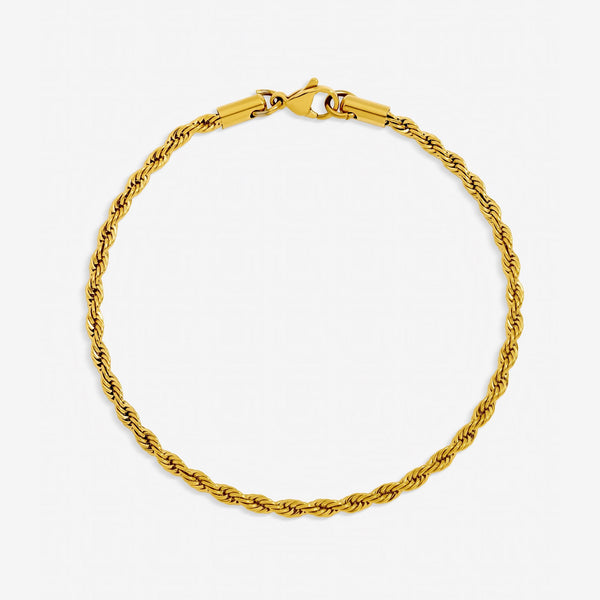 Inicio Men's Gold Plated Waterproof Twist Rope Bracelet - Gift Pouch