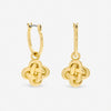 Inicio Gold Plated Polished Knotted Clover Huggie Earrings - Gift Pouch