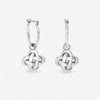Inicio Silver Plated Polished Knotted Clover Huggie Earrings - Gift Pouch