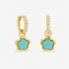 Inicio Gold Plated and Blue Flower Earrings - Gift Pouch