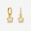 Inicio Gold Plated and Mother of Pearl Flower Earrings - Gift Pouch