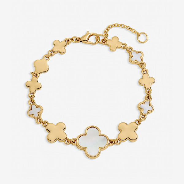 Inicio Gold Plated and Polished Clover Bracelet - Gift Pouch
