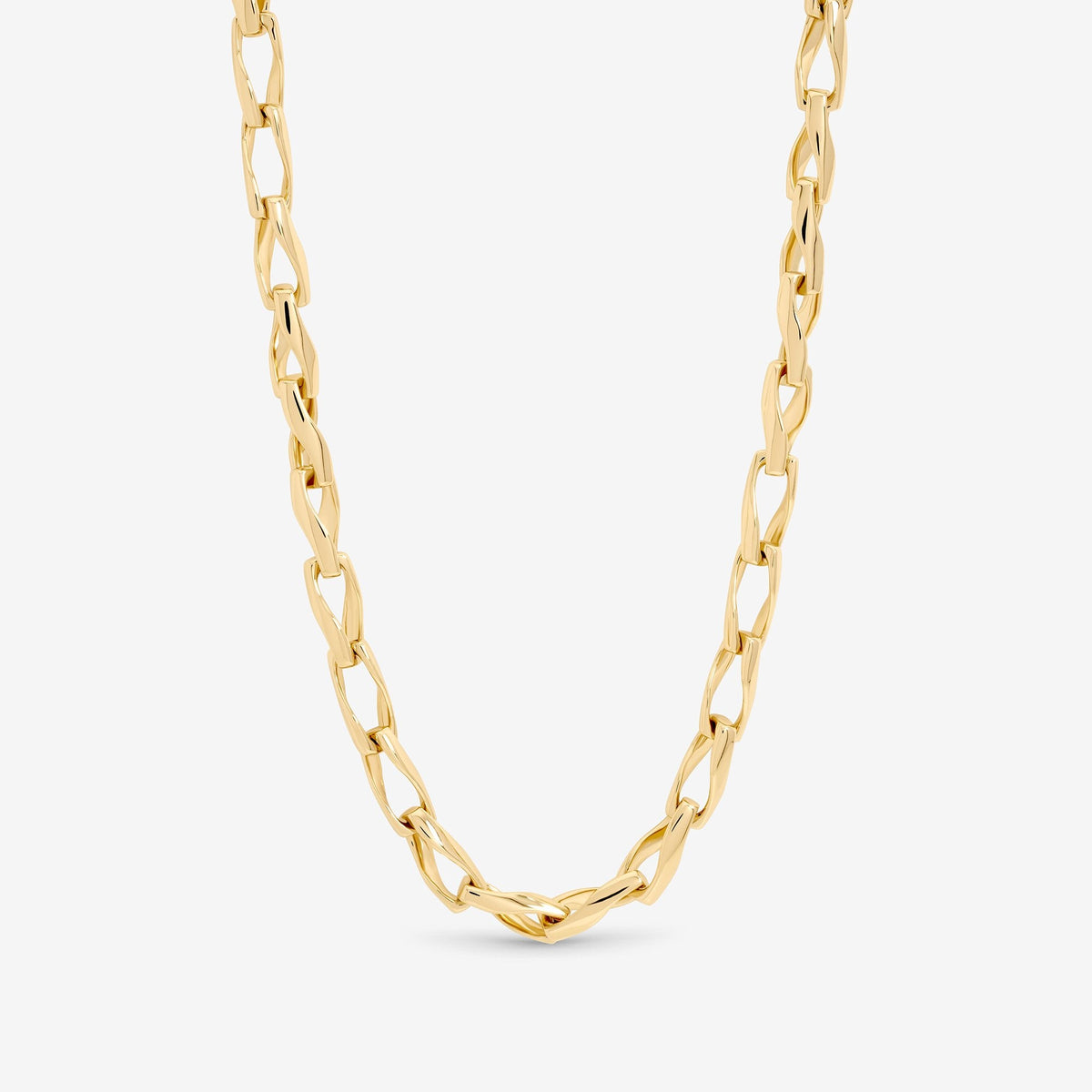 Inicio Gold Plated Twisted Link Necklace - Gift Pouch