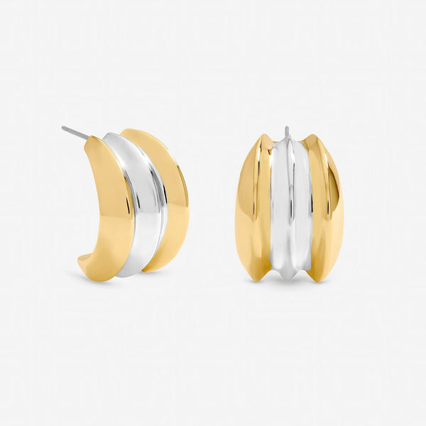 Mood Two Tone Dome Earrings