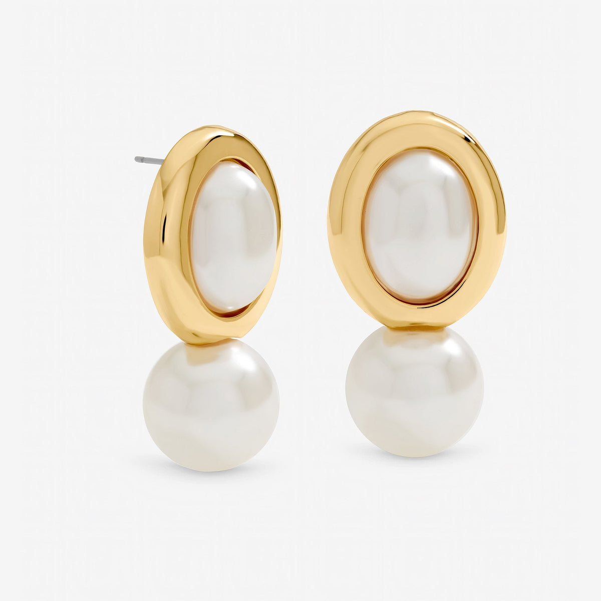 Mood Gold Plated and Pearl Statement Drop Earrings