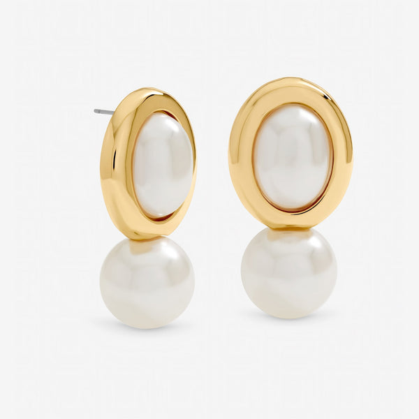 Mood Gold Plated and Pearl Statement Drop Earrings
