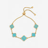 Mood Gold Plated and Turquoise Clover Bracelet