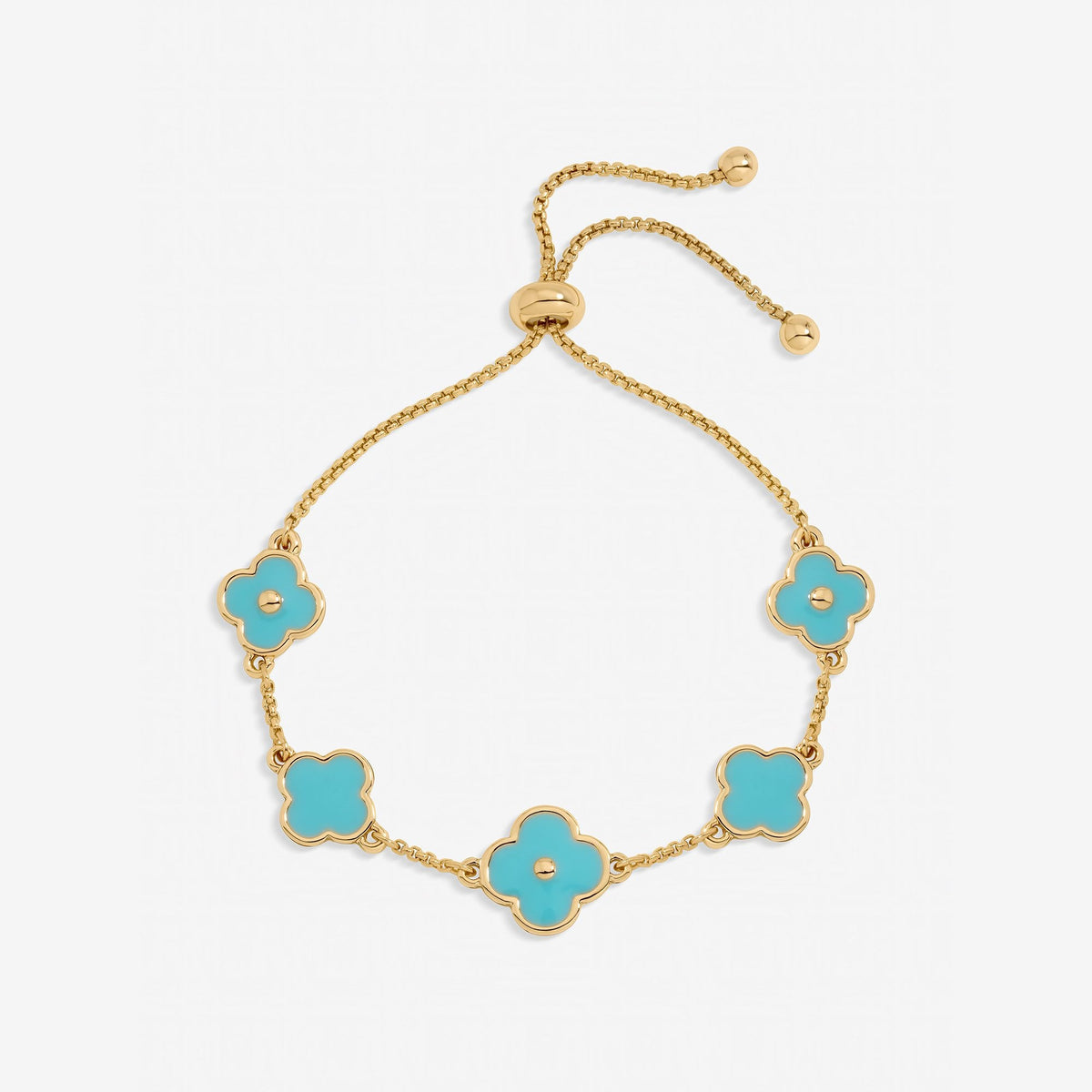 Mood Gold Plated and Turquoise Clover Bracelet