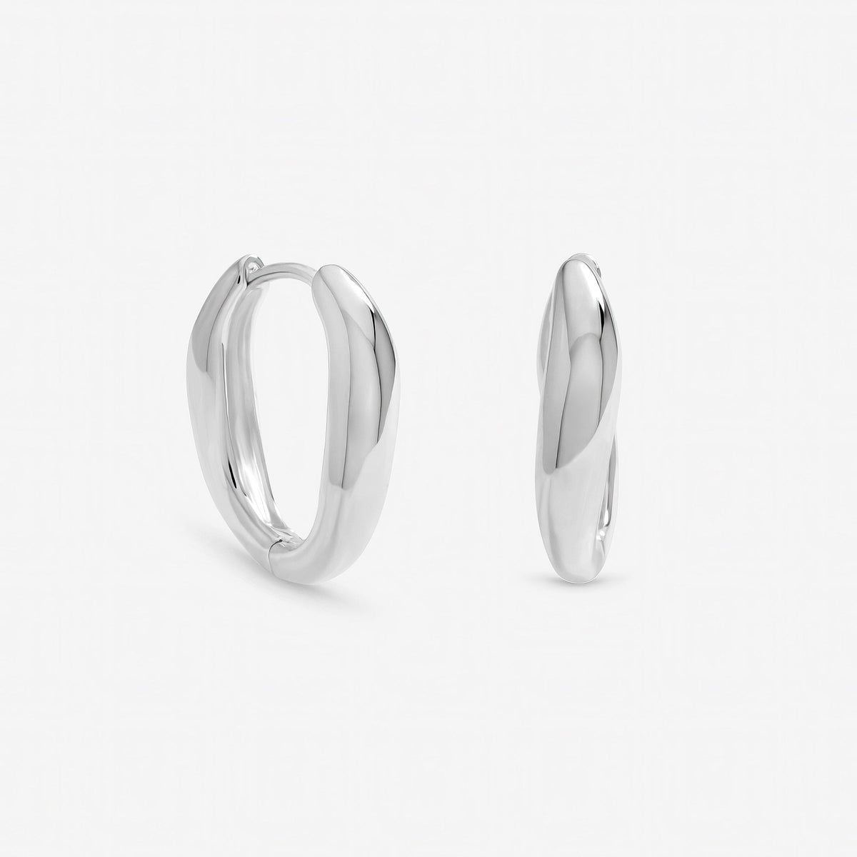 Inicio Sterling Silver Polished Fluid Twist Hoops
