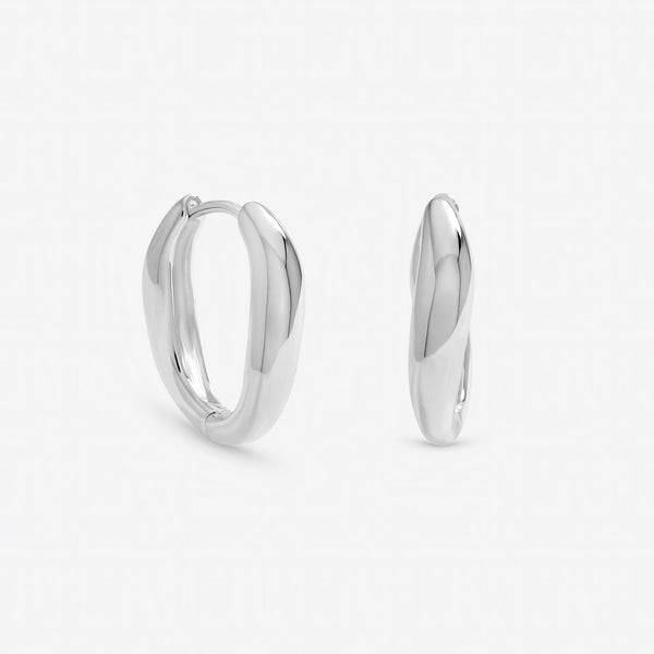Inicio Sterling Silver Polished Fluid Twist Hoops