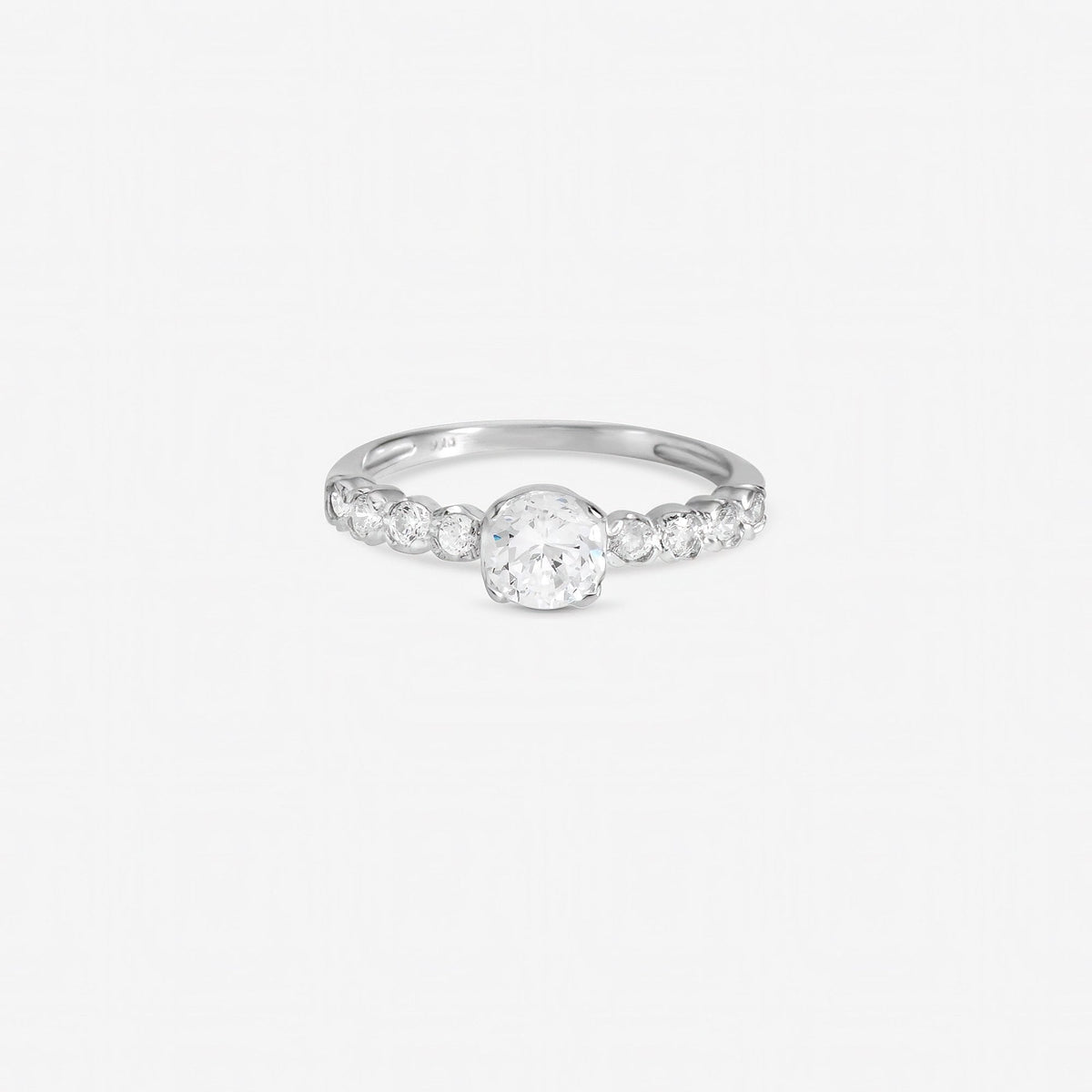 Inicio Sterling Silver Cubic Zirconia Classic Cushion Engagement Ring - Gift Pouch