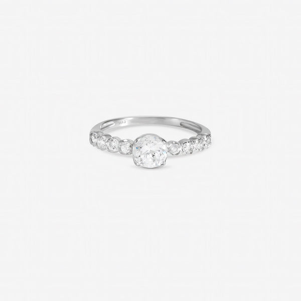 Inicio Sterling Silver Cubic Zirconia Classic Cushion Engagement Ring - Gift Pouch