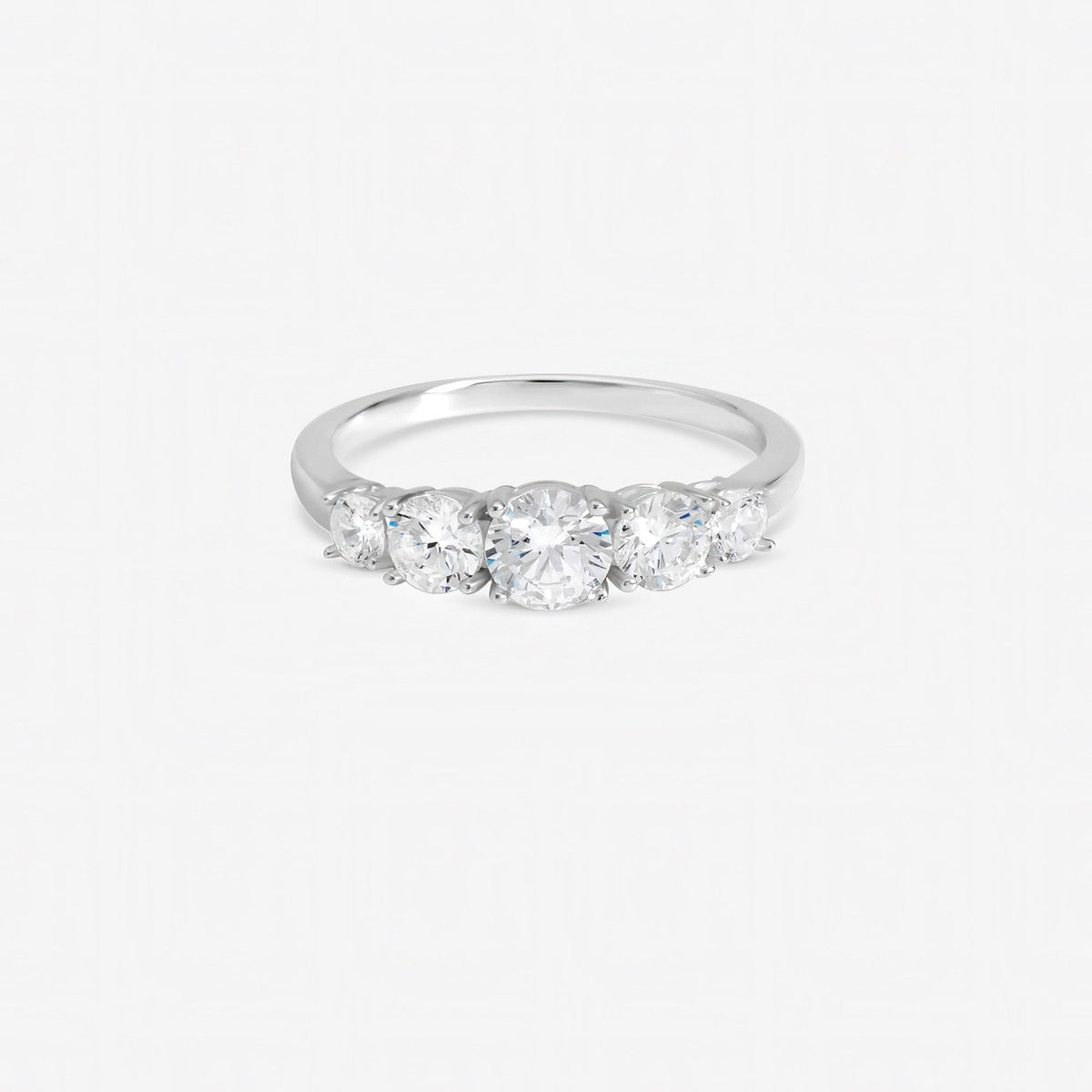 Inicio Sterling Silver Cubic Zirconia Band Engagement Ring - Gift Pouch