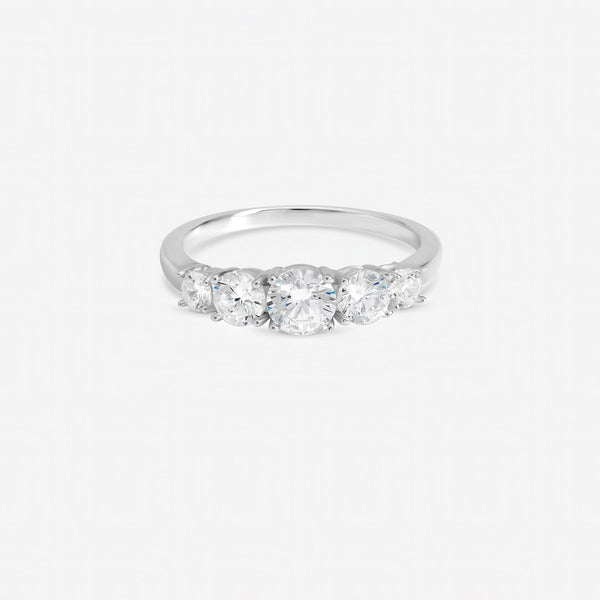 Inicio Sterling Silver Cubic Zirconia Band Engagement Ring - Gift Pouch