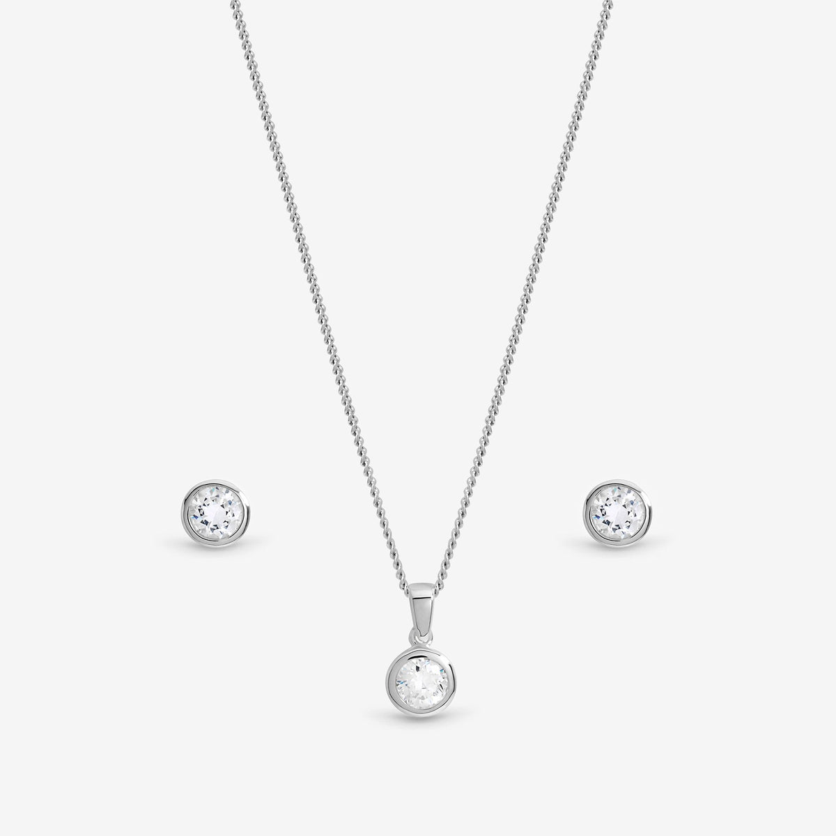 Inicio Sterling Silver Cubic Zirconia Bezel Set - Gift Box