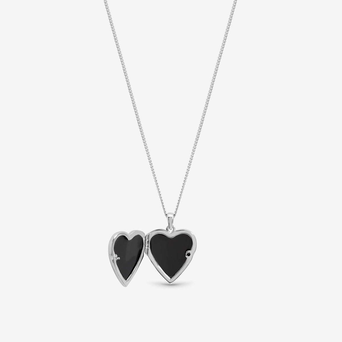 Inicio Sterling Silver Heart Cross Locket - Gift Pouch