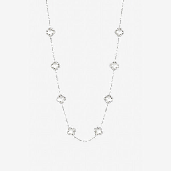 Inicio Sterling Silver Crystal Clover Necklace - Gift Pouch