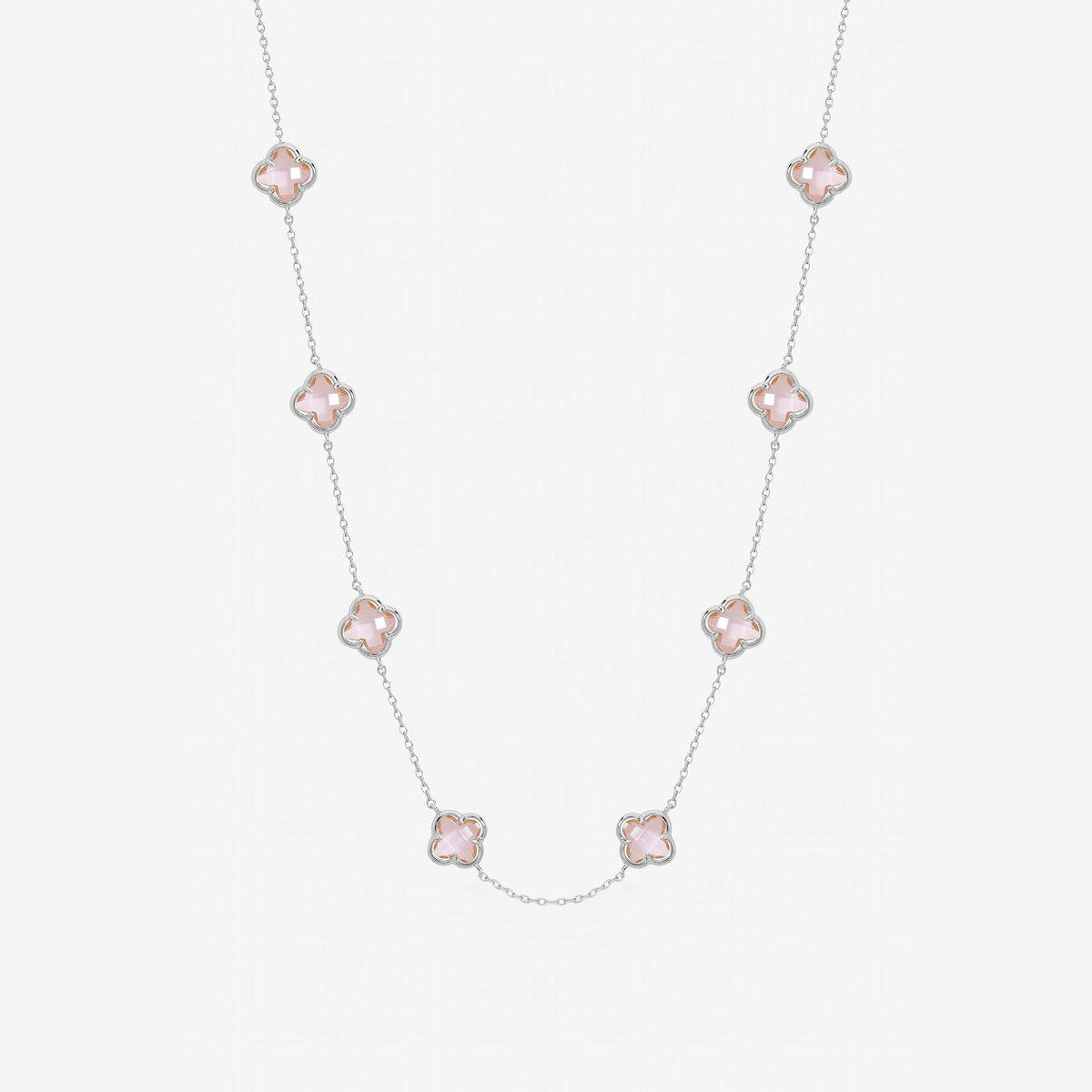 Inicio Sterling Silver Vintage Rose Clover Necklace - Gift Pouch