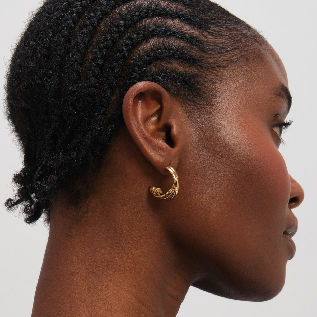 Jon Richard Gold Plated Waterproof Interlock Hoop Earrings