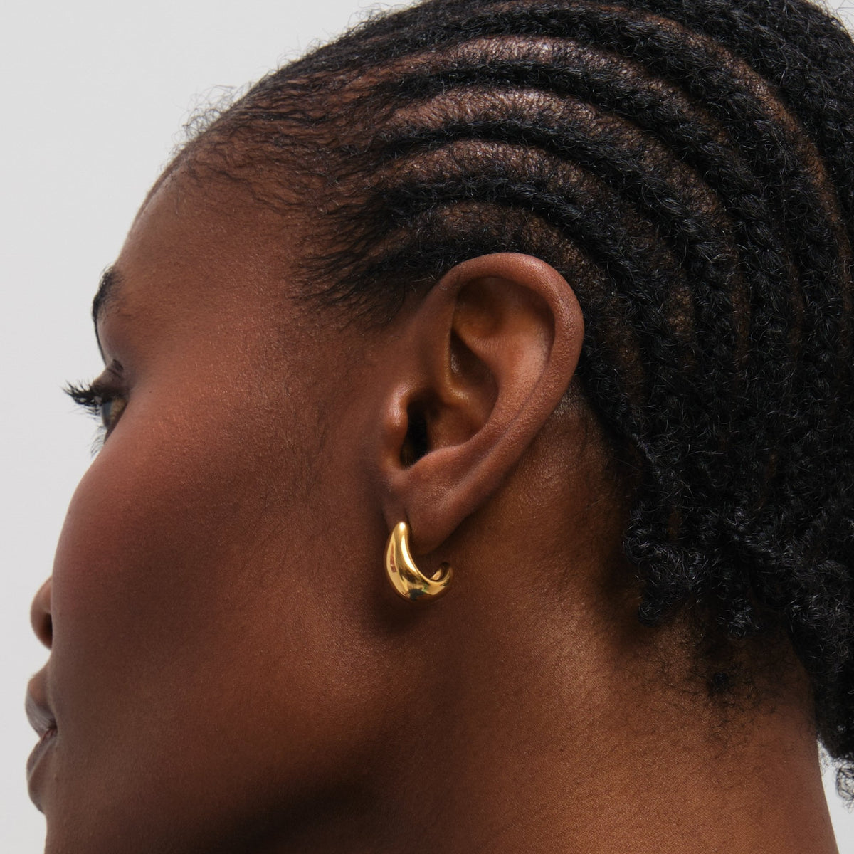 Jon Richard Gold Plated Waterproof Dome Stud Earrings