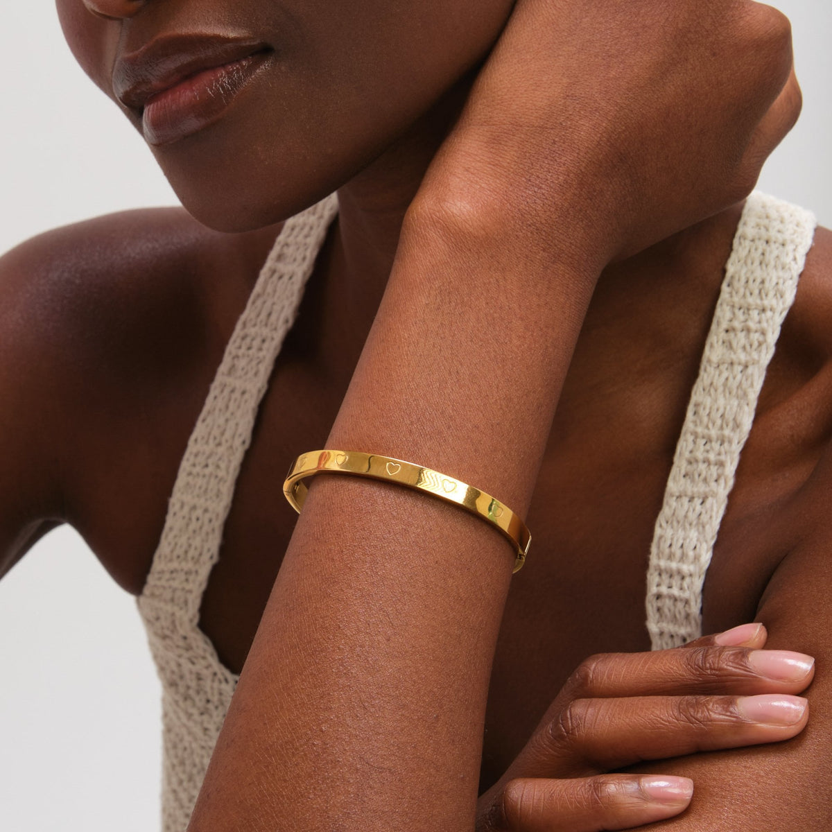 Jon Richard Gold Plated Waterproof Heart Bangle