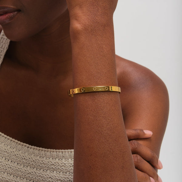 Jon Richard Gold Plated Waterproof Heart Bangle