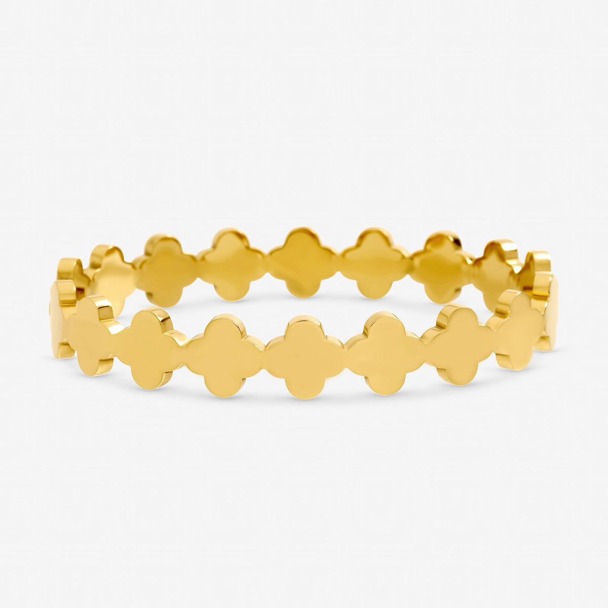 Jon Richard Gold Plated Waterproof Polished Clover Bangle