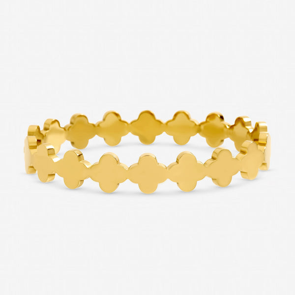 Jon Richard Gold Plated Waterproof Polished Clover Bangle