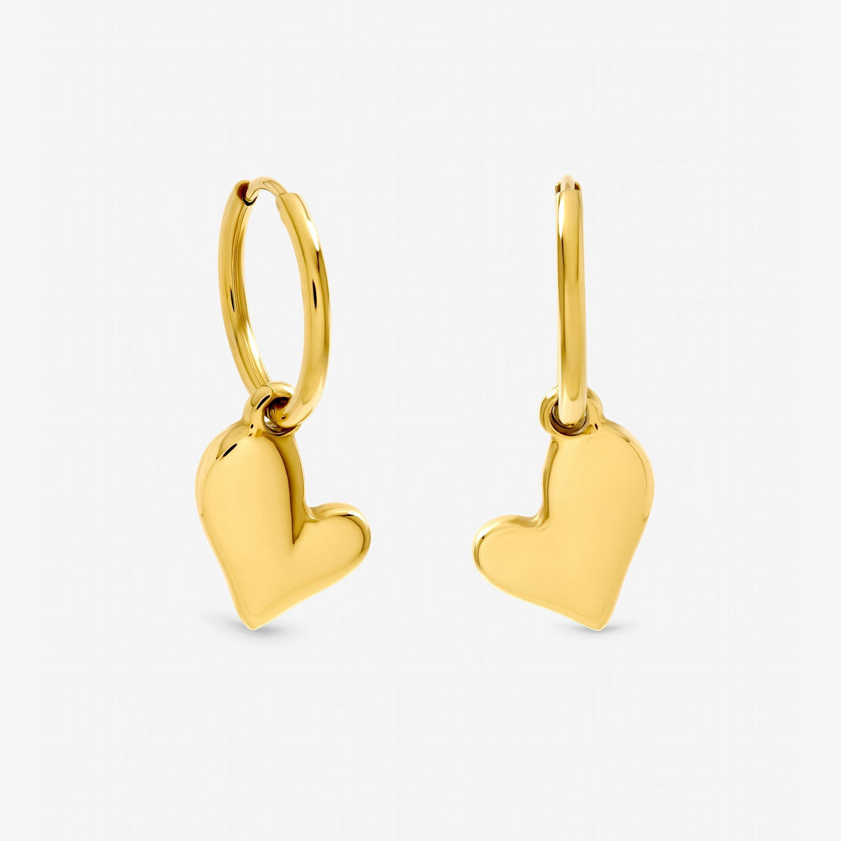 Jon Richard Gold Plated Waterproof Heart Charm Hoop Earrings