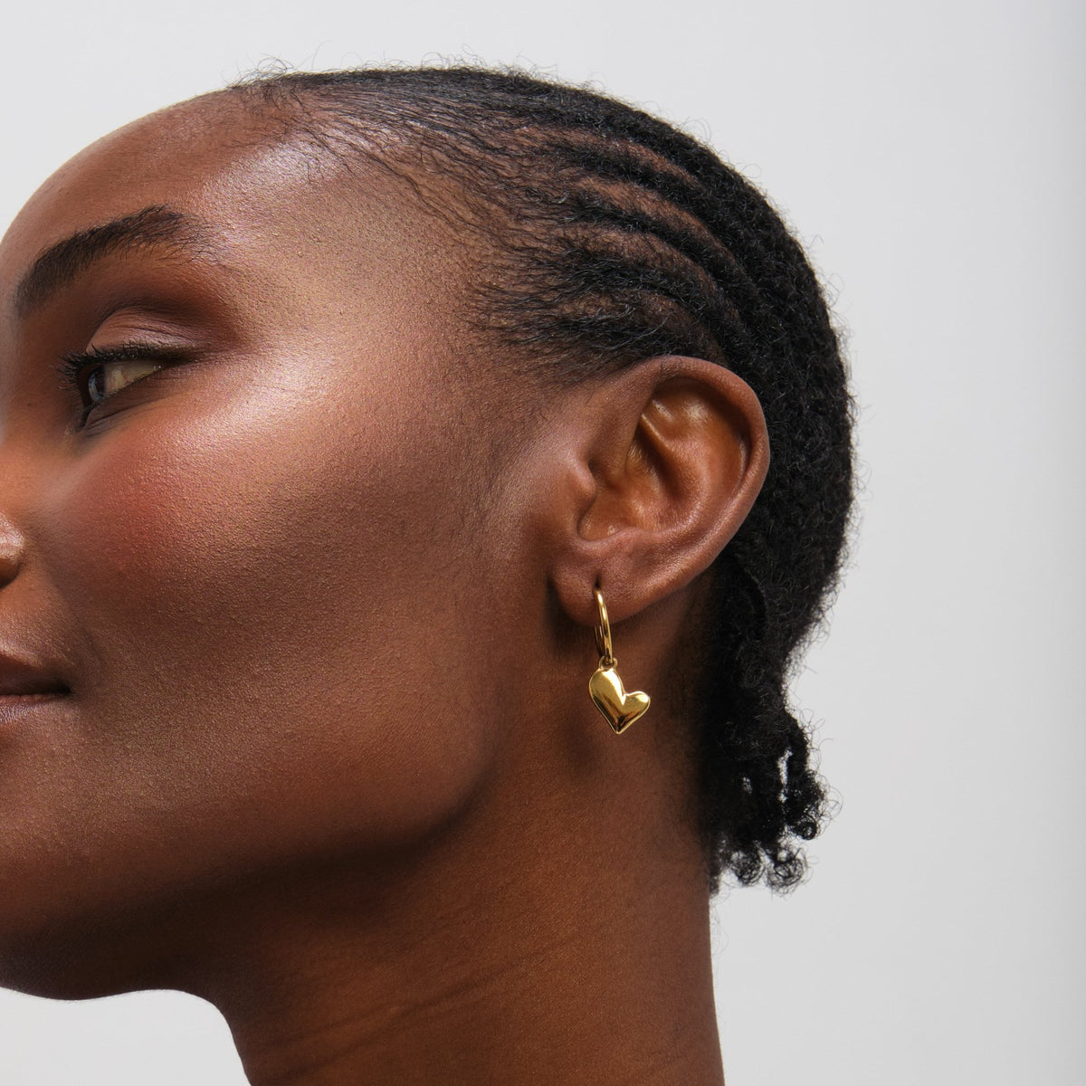 Jon Richard Gold Plated Waterproof Heart Charm Hoop Earrings