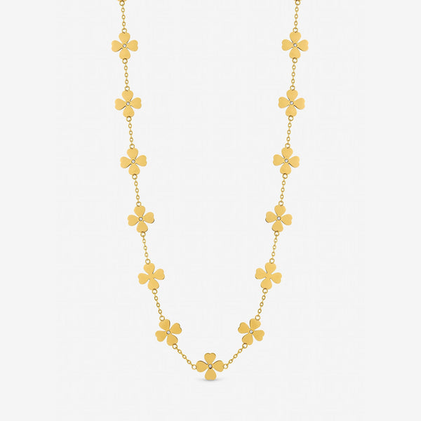 Jon Richard Gold Plated Waterproof Crystal and Clover Allway Necklace