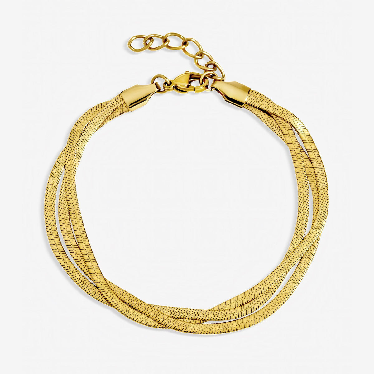 Jon Richard Gold Plated Waterproof Multirow Snake Chain Bracelet