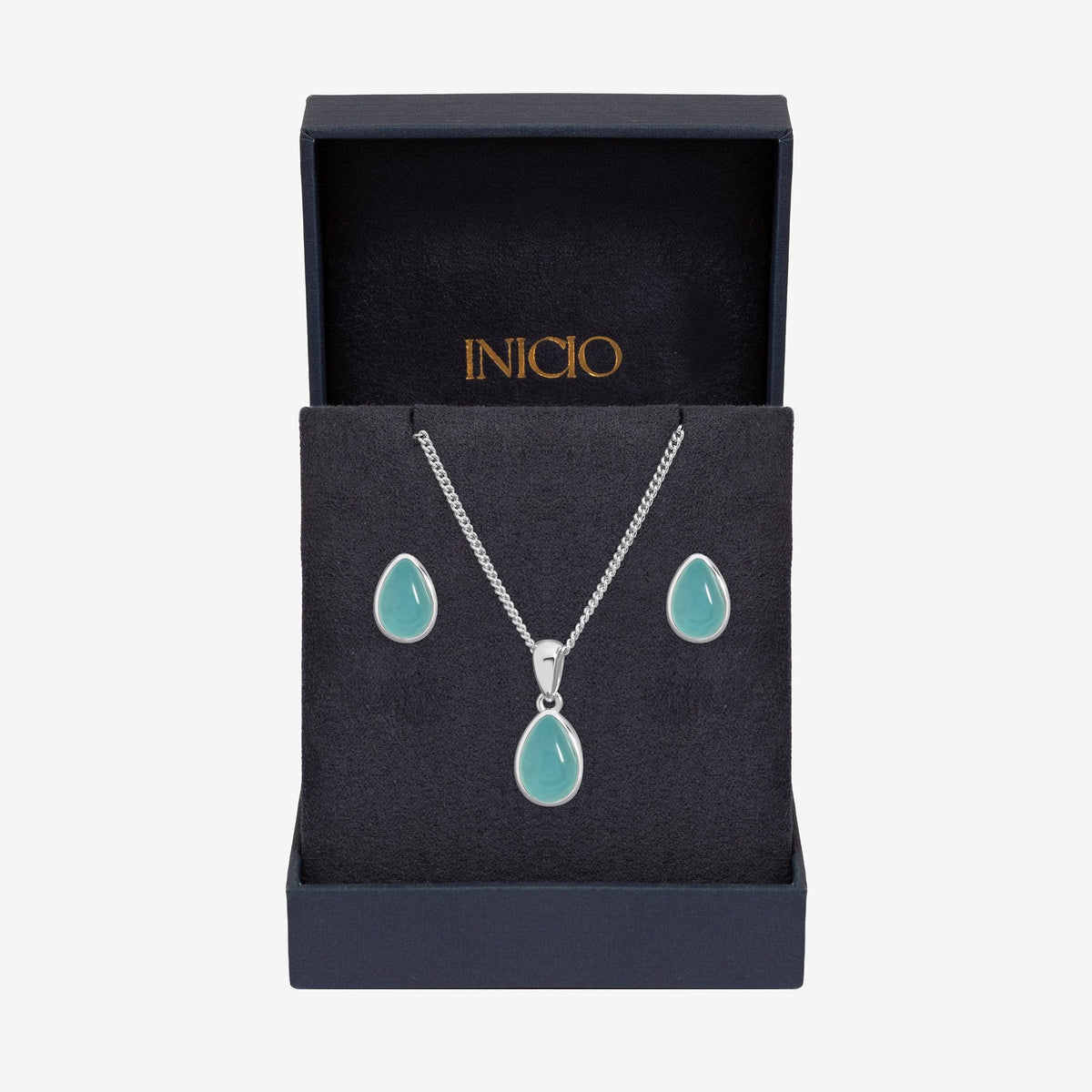 Inicio Sterling Silver Turquoise Peardrop Set - Gift Box