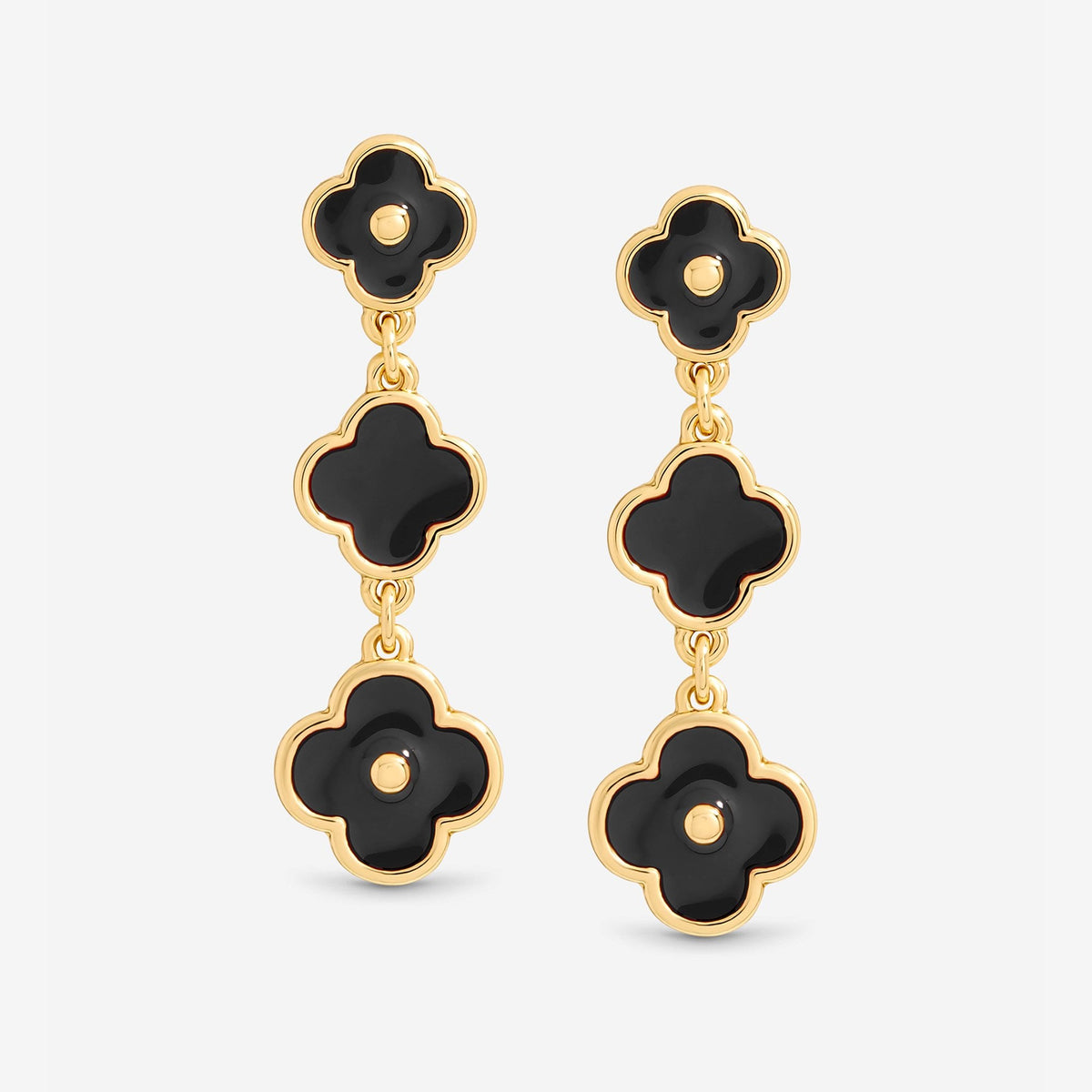 Mood Jet Clover Multi Row Earrings