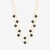 Mood Jet Clover Multi Row Necklace