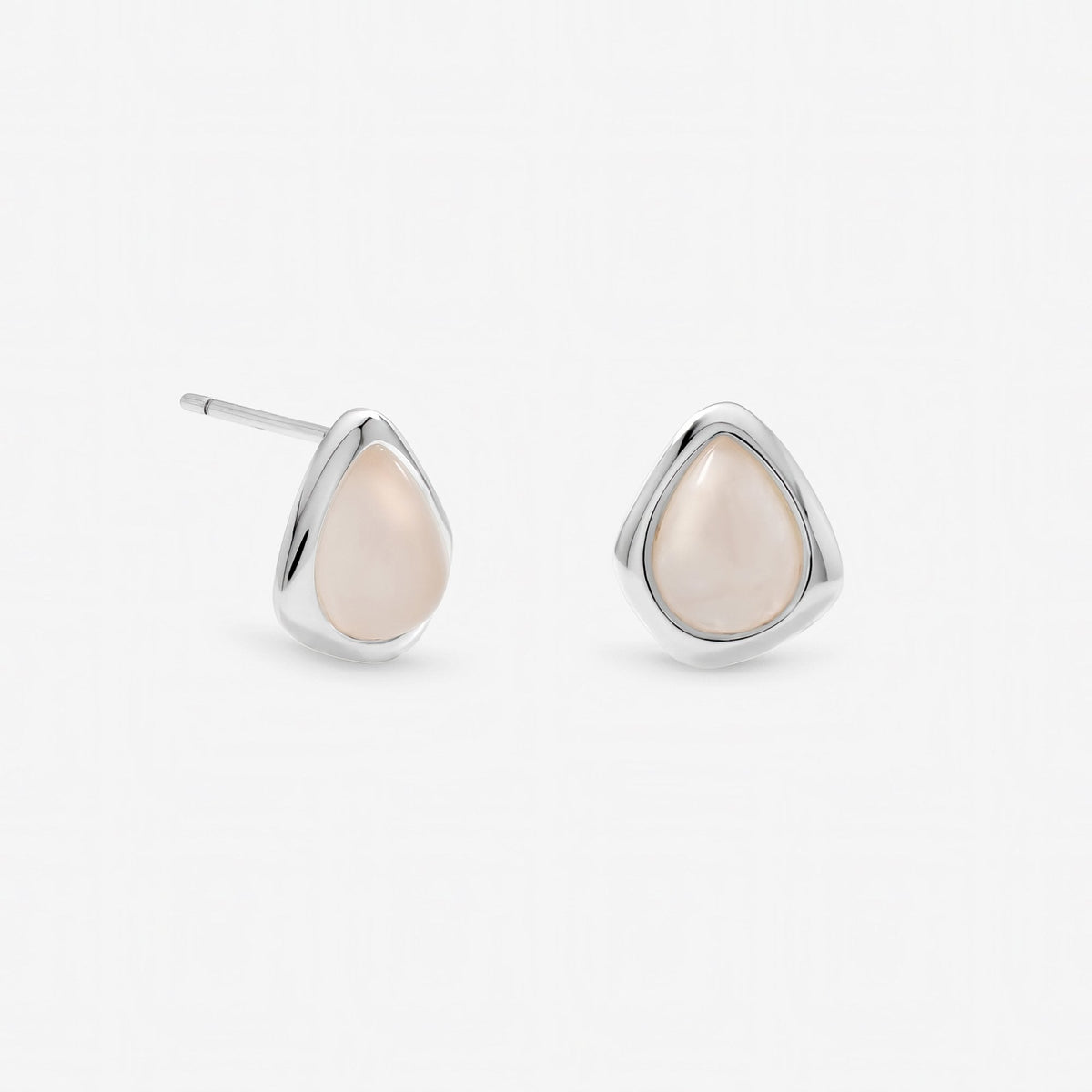 Inicio Sterling Silver Rose Polished Stud Earrings
