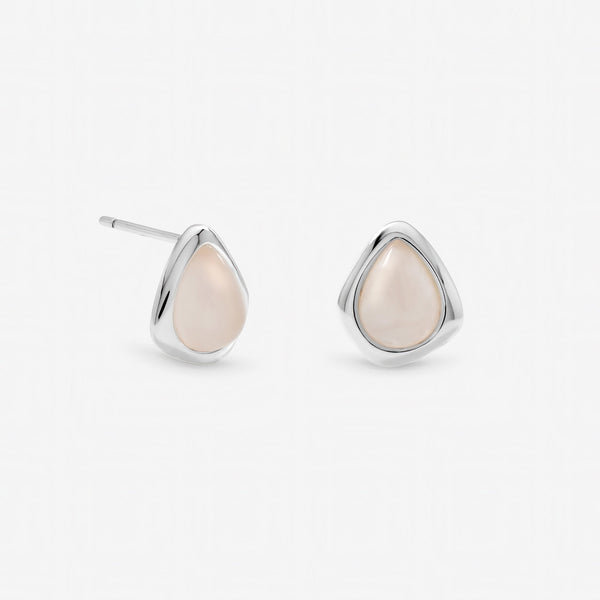 Inicio Sterling Silver Rose Polished Stud Earrings