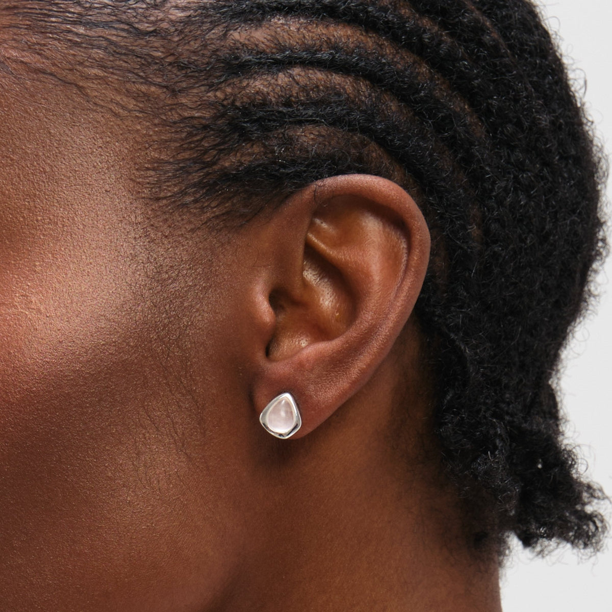 Inicio Sterling Silver Rose Polished Stud Earrings