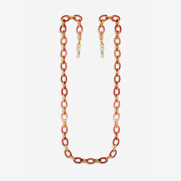 Mood Gold Plated and Coral Resin Sunglasses Chain